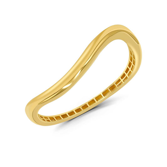 Sleek Wave 18K Gold Ring