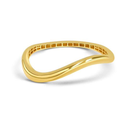 Sleek Wave 18K Gold Ring