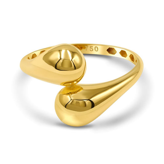 Duo Drop 18K Gold Ring