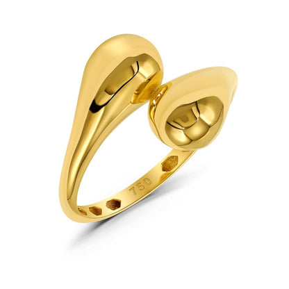 Duo Drop 18K Gold Ring