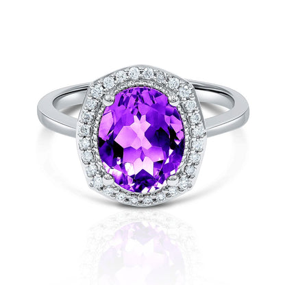 Forever Diamond Amethyst Ring in 18K Gold