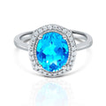 Ocean Radiance Diamond Blue Topaz Ring