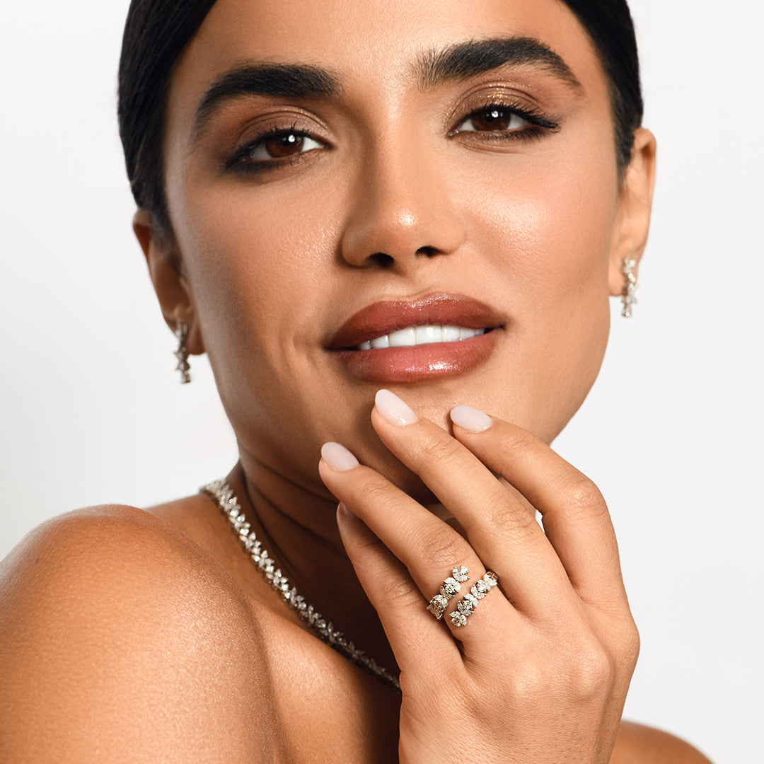 Red Carpet Round and Marquise Diamond Overlap Ring