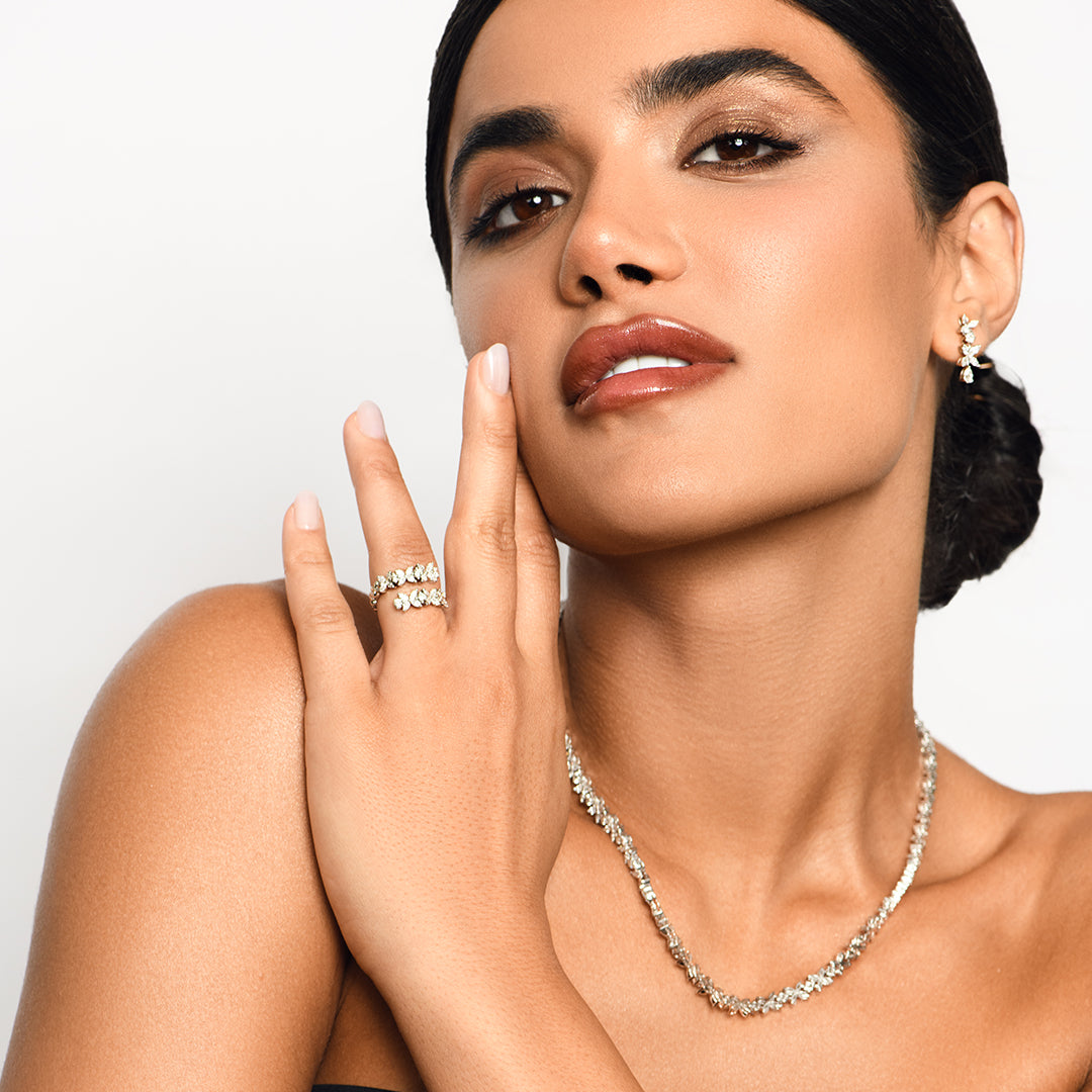 Red Carpet Round and Marquise Diamond Overlap Ring