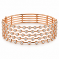 Amara 5 Line Diamond Bangle in 18K Gold