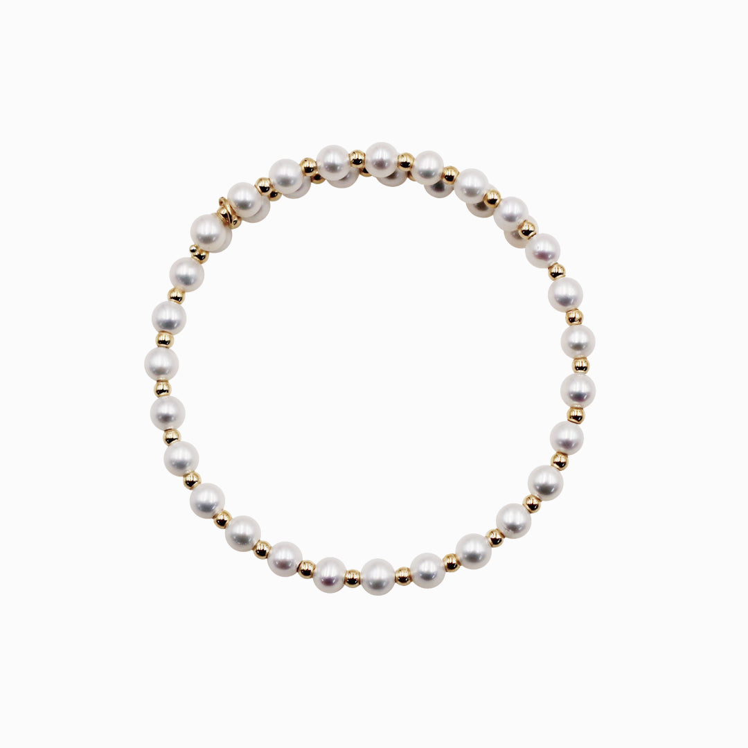 Sakura Pearl & 18K Yellow Gold Coiled Bangle