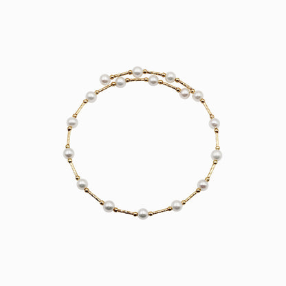 Sakura Spiral Pearl & 18K Yellow Gold Bangle