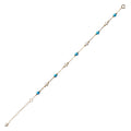 Sakura Turquoise & Pearl Station Bracelet in 18K Yellow Gold