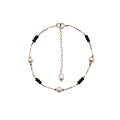 Sakura Sapphire & Pearl Station Bracelet in 18K Yellow Gold