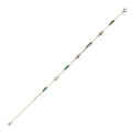 Sakura Emerald & Pearl Station Bracelet in 18K Yellow Gold