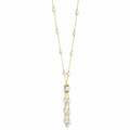Sakura Elegant Pearl Cascade Kimono Necklace in 18K Yellow Gold