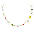 Sakura Kimono Multi-Color Pearl Necklace in 18K yellow gold 