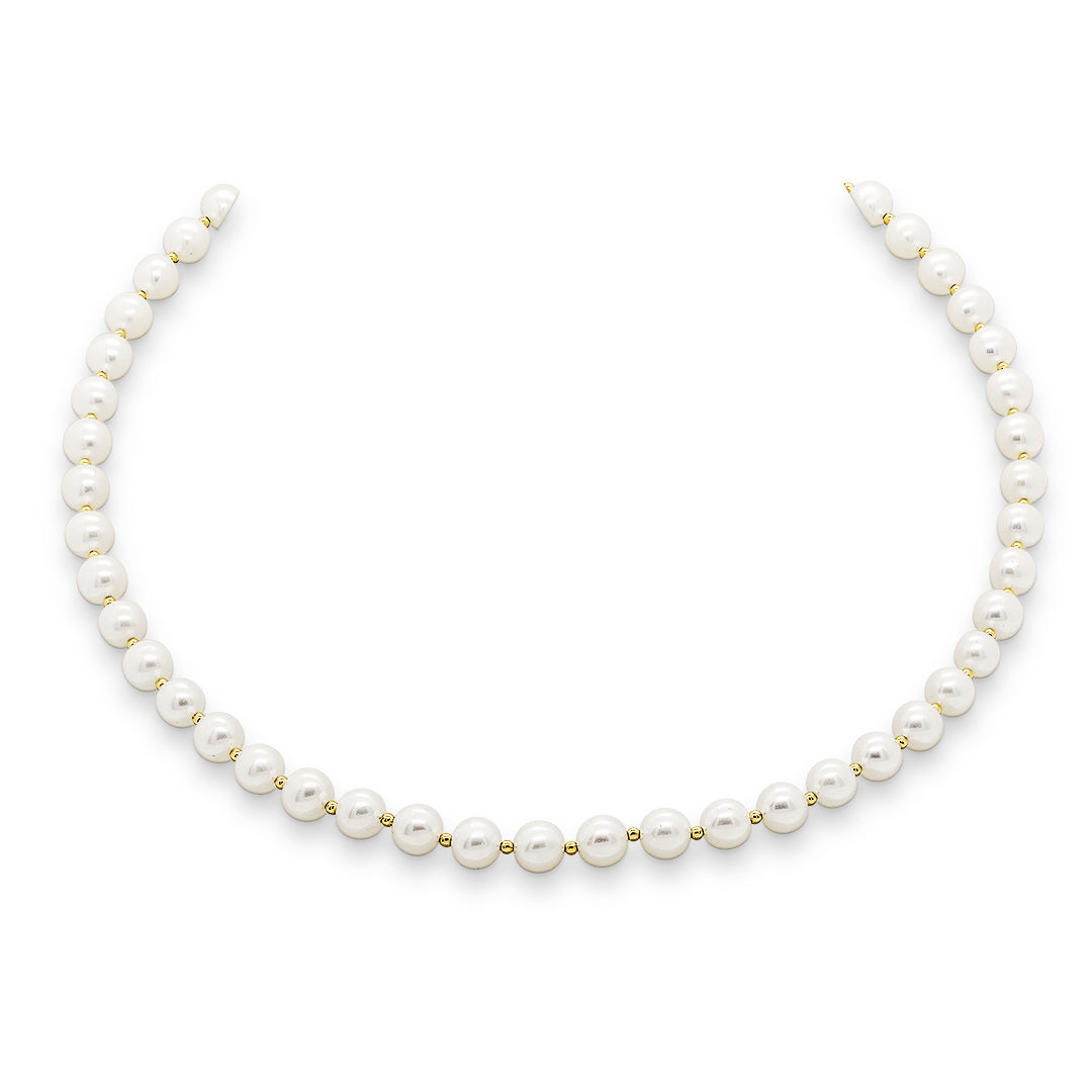 Sakura Pearl & Gold Harmony Necklace in 18K Yellow gold 