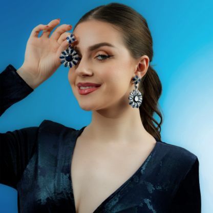Sapphire & Diamond Statement Earrings