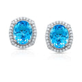 Serene Sky Blue Topaz Diamond Earrings in 18K White Gold
