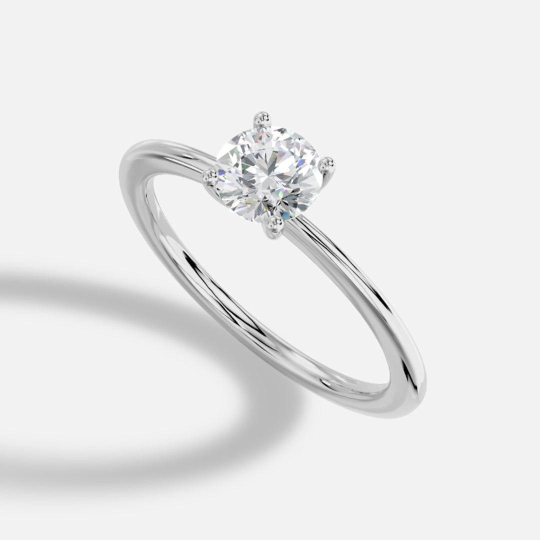 0.5 Carat Natural Round Diamond Solitaire Ring