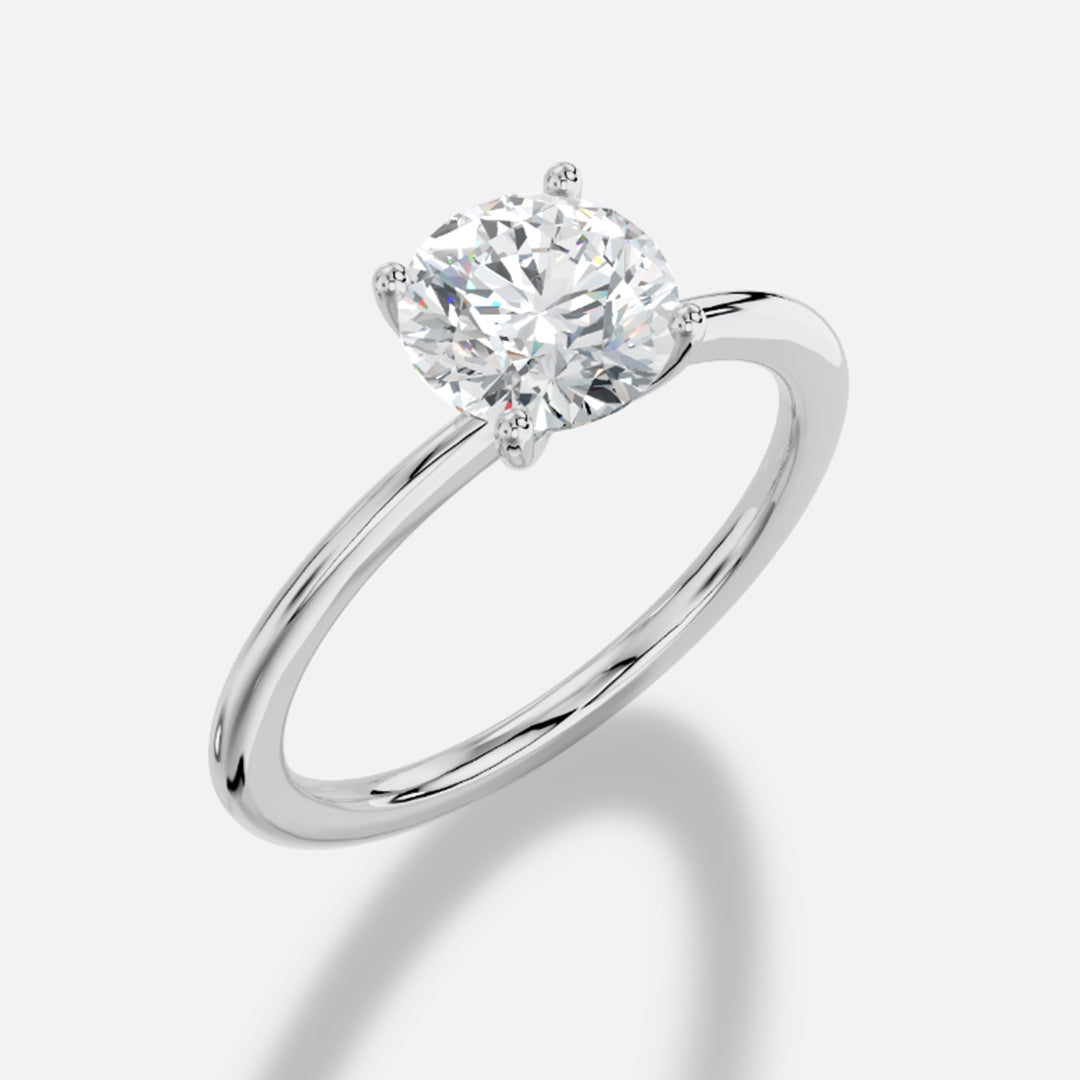 1 Carat Natural Round Diamond Solitaire Ring