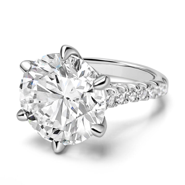 Crown Royale 6-Prong Solitaire Ring in 18K White Gold