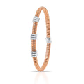 Tessitore Diamond-Pavé Tubogas Bangle in 18K Rose & White Gold