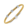 Tessitore Diamond-Pavé Tubogas Bangle in 18K Yellow & White Gold