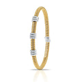 Tessitore Diamond-Pavé Tubogas Bangle in 18K Yellow & White Gold