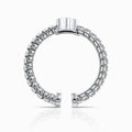 Tessitore Diamond Cluster Tubogas Open-Cuff Ring in 18K White Gold