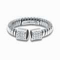 Tessitore 18K White Gold Diamond Pavé Flexible Bypass Ring