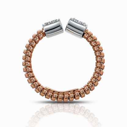 Tessitore 18K Rose Gold Diamond Pavé Flexible Bypass Ring