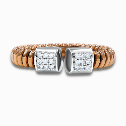 Tessitore 18K Rose Gold Diamond Pavé Flexible Bypass Ring