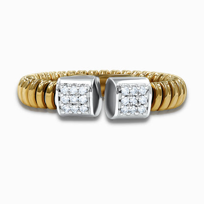 Tessitore 18K Yellow Gold Diamond Pavé Flexible Bypass Ring