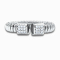 Tessitore 18K White Gold Diamond Pavé Flexible Bypass Ring
