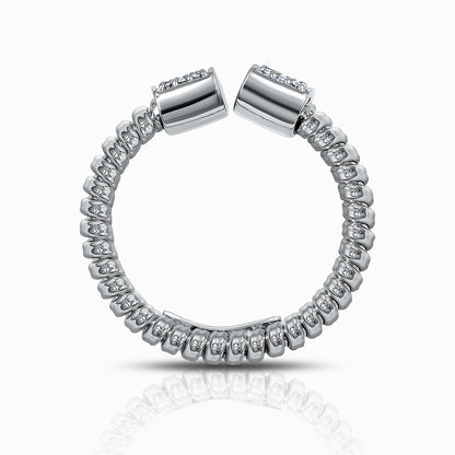 Tessitore 18K White Gold Diamond Pavé Flexible Bypass Ring
