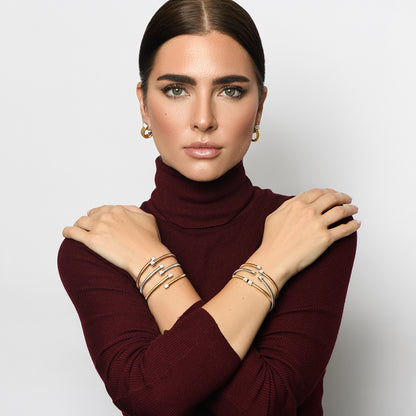 Tessitore Diamond-Studded Bangle in 18K Rose Gold