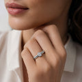 Tessitore Diamond Cluster Tubogas Open-Cuff Ring in 18K White Gold