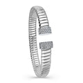 Tessitore Double Headed Diamond-Studded Bangle in 18K White Gold