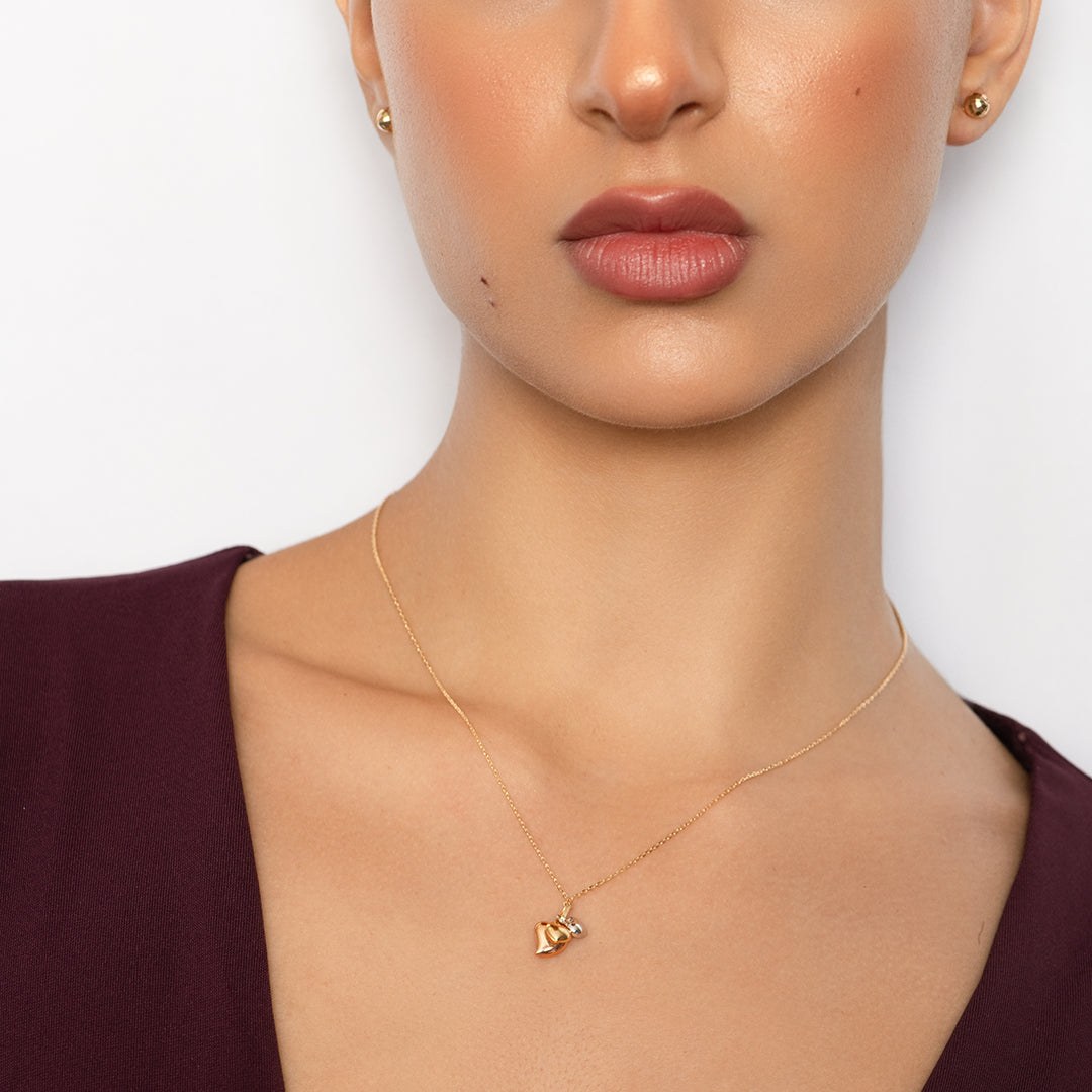 Tri-Color Hearts 18K Gold Pendant