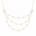 Triple Strand Pearl Necklace in 18K  Yellow Gold by Liali Jewellery | Shop online through Liali Jewellery