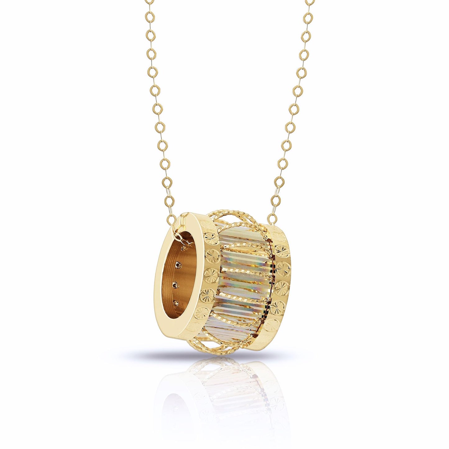 Radiant Barrel 18K Yellow Gold Pendant Necklace