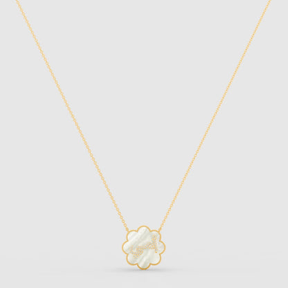 Ummi Diamond Pendant in MOP & 18K Gold