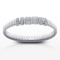 Tesitore Radiant Grid Diamond Flex Bangle – 18K White Gold