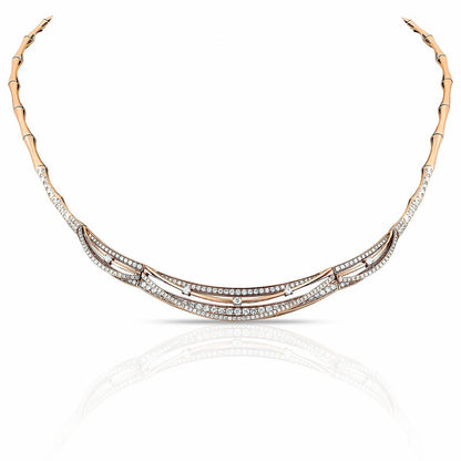 Midnight Rose Royale Diamond Necklace in 18K Rose Gold