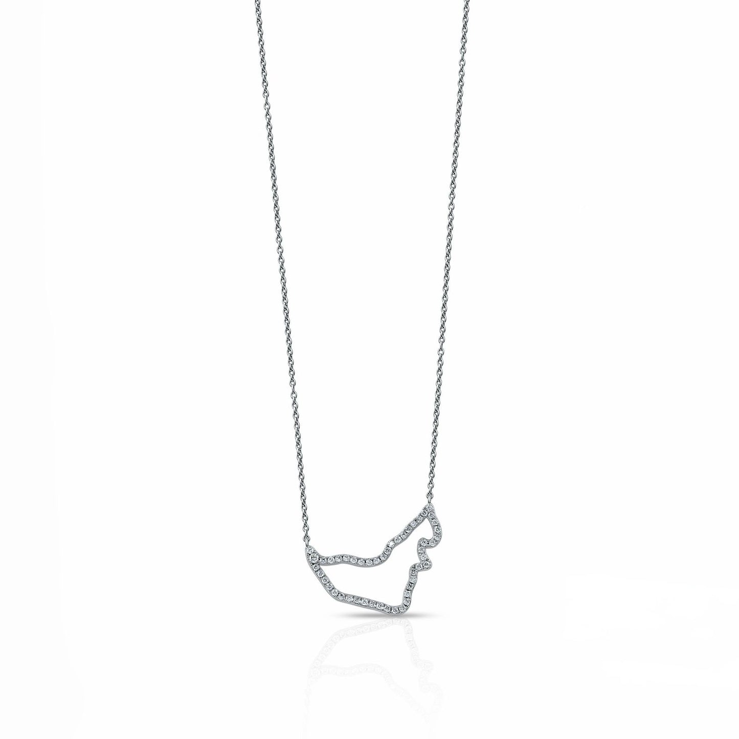 The UAE Legacy Diamond Pendant in 18K White Gold