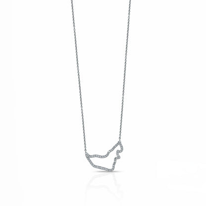 The UAE Legacy Diamond Pendant in 18K White Gold
