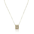 Baguette Barrel 18K Yellow Gold Pendant Necklace