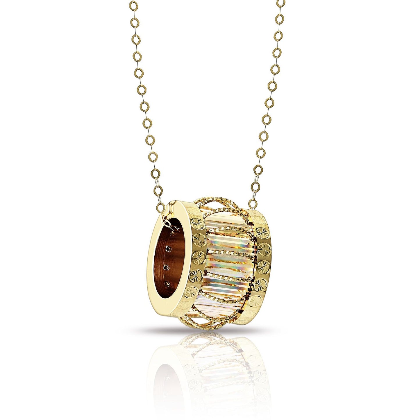 Radiant Barrel 18K Yellow Gold Pendant Necklace