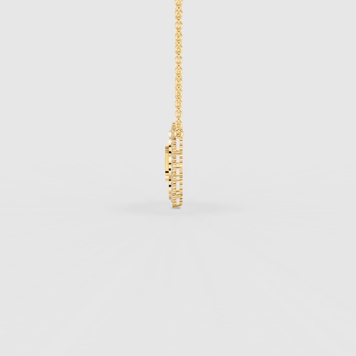 Halo Ummi Diamond Pendant in MOP & 18K Gold