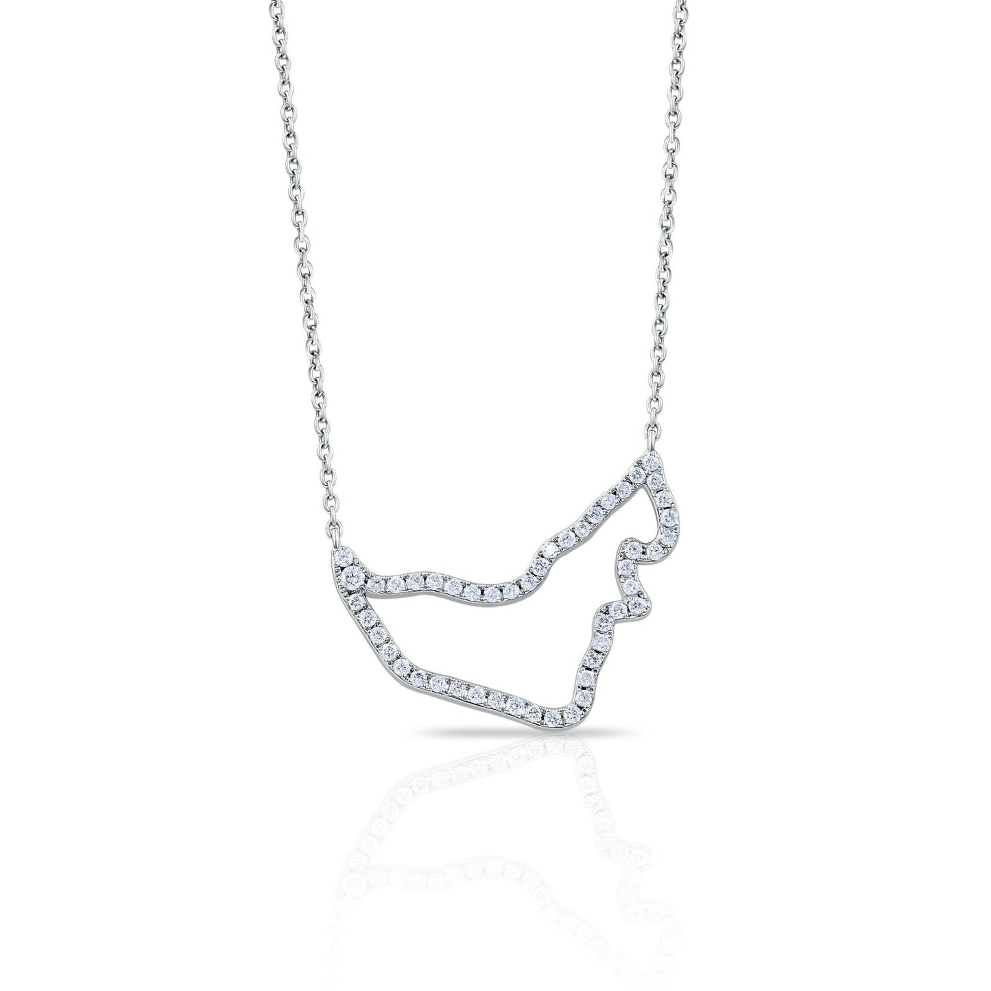 The UAE Legacy Diamond Pendant in 18K White Gold