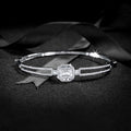 Mirage Emerald Cut Diamond Bangle in 18K White Gold