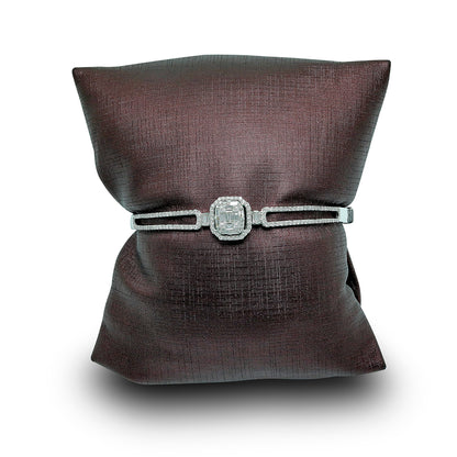 Mirage Emerald Cut Diamond Bangle in 18K White Gold