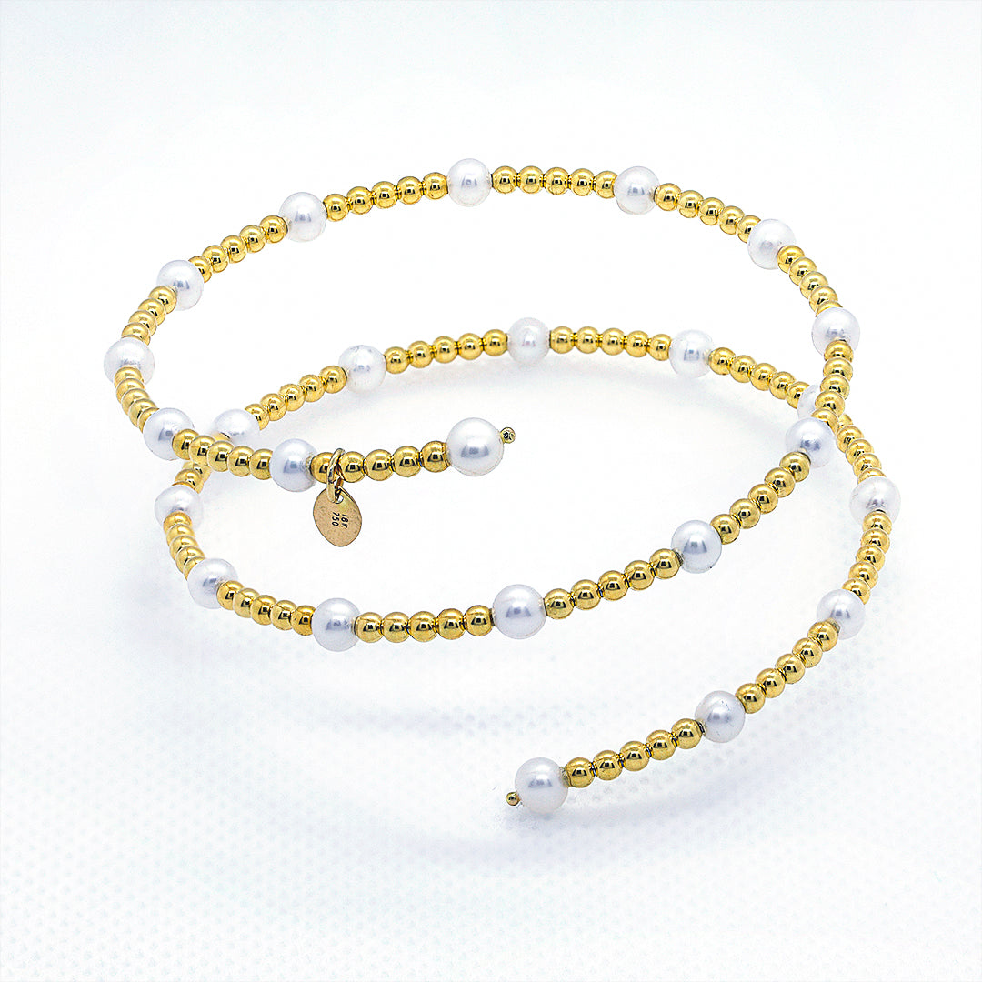Sakura Golden Stream Pearl Bangle